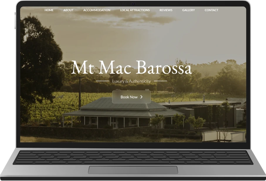 A Snowy Mountains Design build shown on a laptop