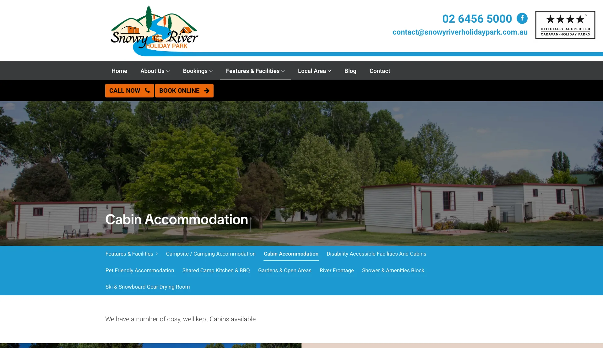 Snowy River Holiday Park - a medium-complexity site we built and manage