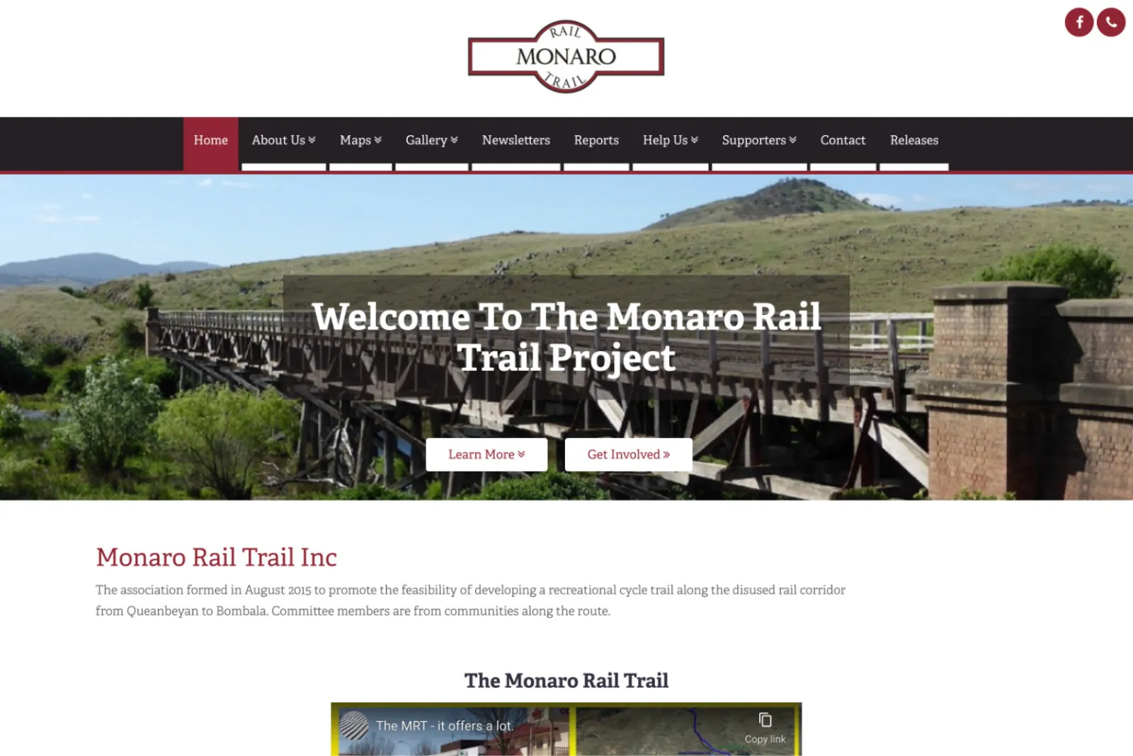 Monaro Rail Trail website